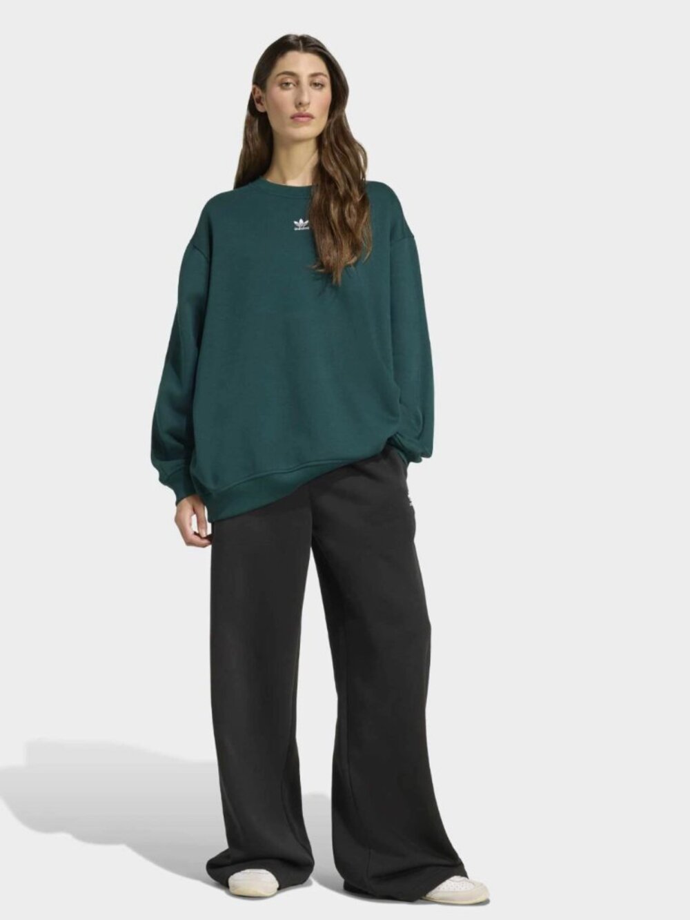 Adidas Originals Women’s Essentials Fleece Long Oversized Crew Sweatshirt